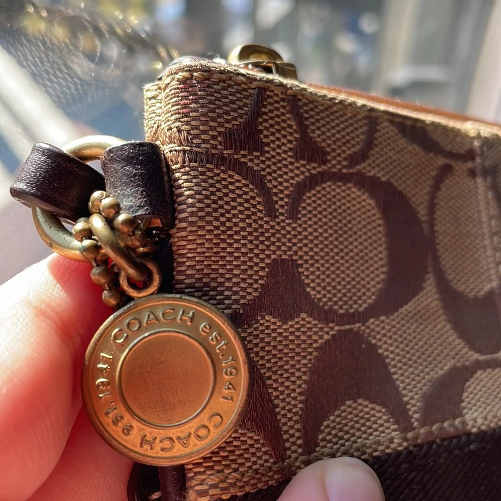Coach Brown Signature C Wristlet - Picture 5 of 6